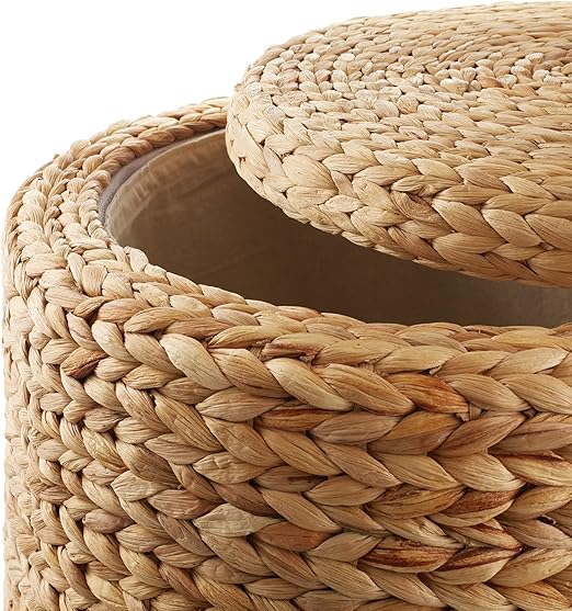 🛋️ Round Storage Ottoman 🏡 Stylish & Cozy ✨