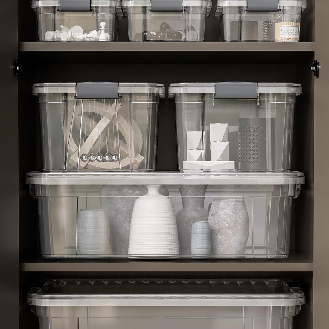 ✨ Clear Storage Bin Set 🏠📦 | Stackable Space Saver 🌟🧺