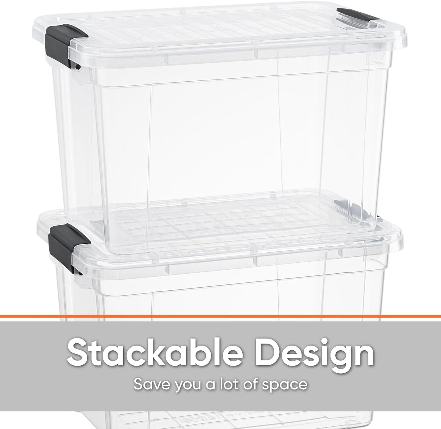 ✨ Clear Storage Bin Set 🏠📦 | Stackable Space Saver 🌟🧺
