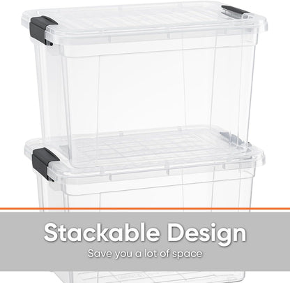 ✨ Clear Storage Bin Set 🏠📦 | Stackable Space Saver 🌟🧺