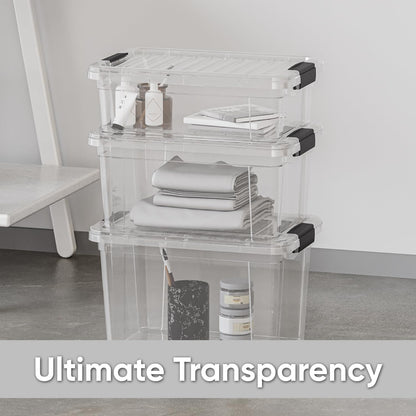 ✨ Clear Storage Bin Set 🏠📦 | Stackable Space Saver 🌟🧺
