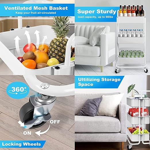 🛒✨ Rolling Storage Cart 🏠🌿 | Mobile Organizer 🚪📦💫
