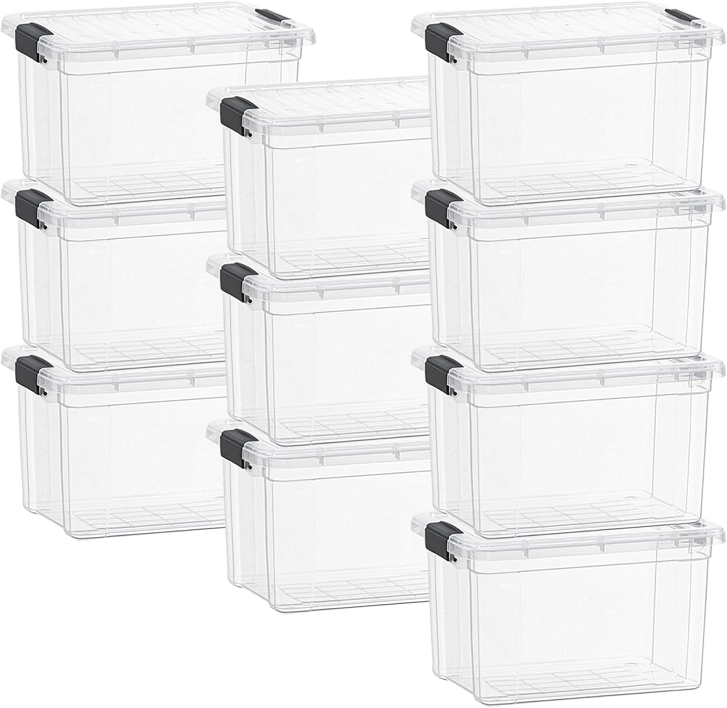 ✨ Clear Storage Bin Set 🏠📦 | Stackable Space Saver 🌟🧺