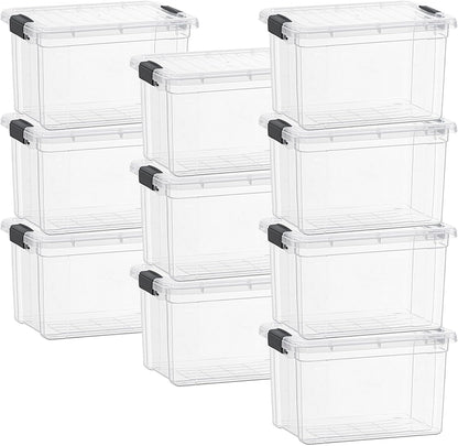 ✨ Clear Storage Bin Set 🏠📦 | Stackable Space Saver 🌟🧺