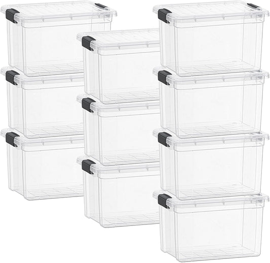 ✨ Clear Storage Bin Set 🏠📦 | Stackable Space Saver 🌟🧺