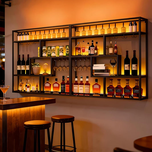 🍷 Industrial Wall Bottle Rack 🏠✨ – Floating Display Magic 🌟🪄