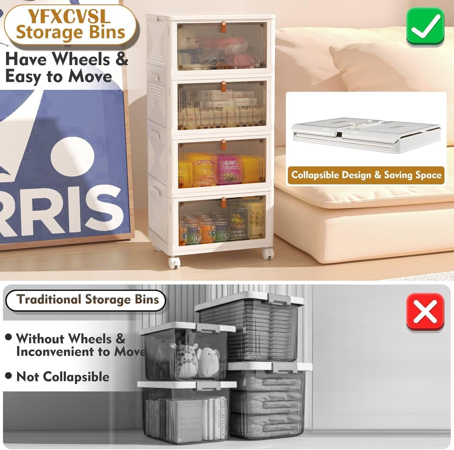📦 Collapsible Storage Bins ✨ Stack & Save Space 🏡