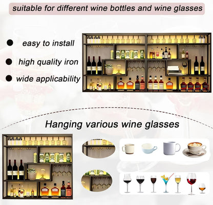🍷 Industrial Wall Bottle Rack 🏠✨ – Floating Display Magic 🌟🪄
