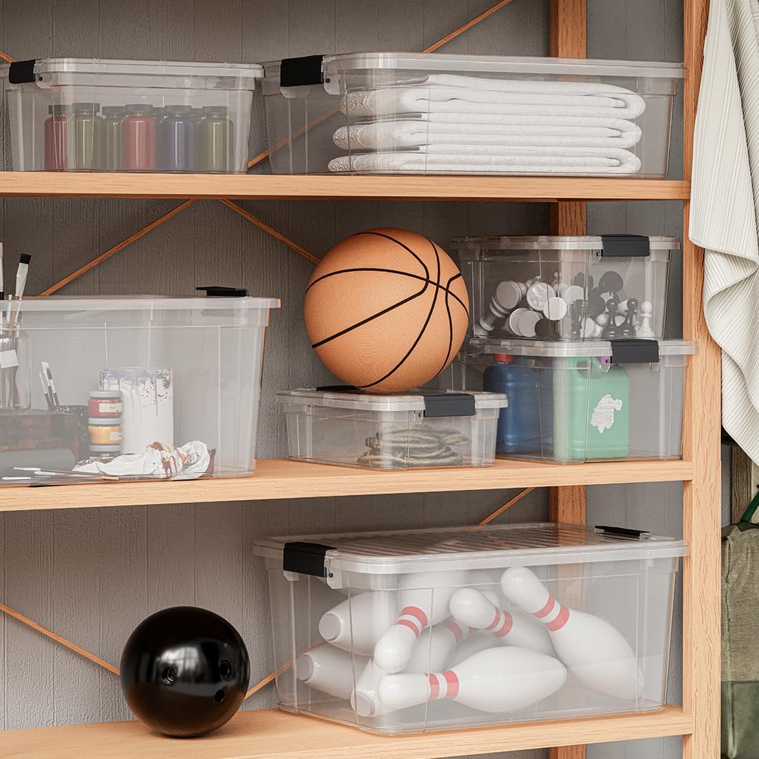 ✨ Clear Storage Bin Set 🏠📦 | Stackable Space Saver 🌟🧺