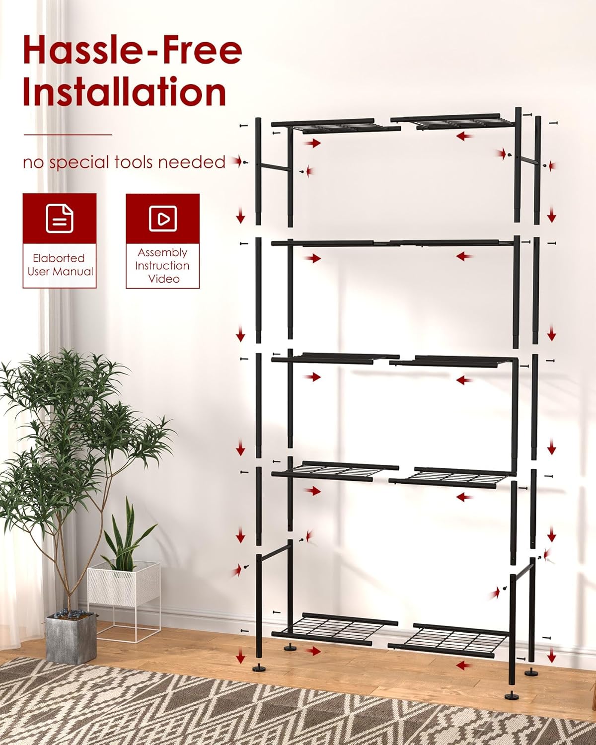 🏡 Multi-Layer Storage Shelf ✨ Space Organizer Rack 📦